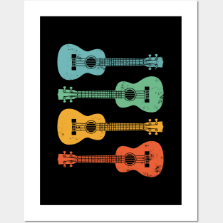 Ukulele Cool Retro Colors Posters and Art